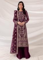 Faux Georgette Wine Festival Wear Embroidery Work Pakistani Suit